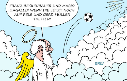 Cartoon: Göttlicher Fußball (medium) by Erl tagged politik,sport,fußball,legenden,legende,tod,franz,beckenbauer,mario,zagallo,pele,gerd,müller,himmel,petrus,karikatur,erl,politik,sport,fußball,legenden,legende,tod,franz,beckenbauer,mario,zagallo,pele,gerd,müller,himmel,petrus,karikatur,erl