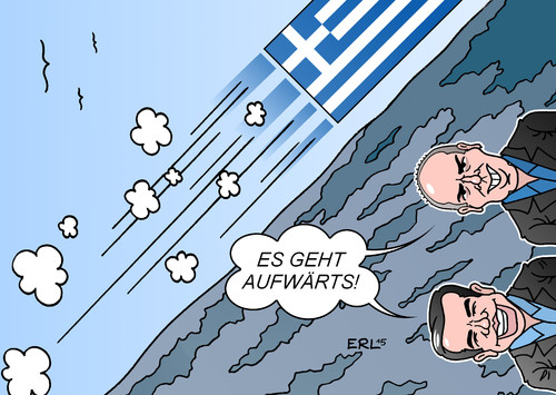 Cartoon: Griechenland (medium) by Erl tagged griechenland,krise,euro,schulden,eu,sparkurs,reformen,regierung,tsipras,varoufakis,lage,aufwärts,abwärts,wahrnehmung,flagge,karikatur,erl,griechenland,krise,euro,schulden,eu,sparkurs,reformen,regierung,tsipras,varoufakis,lage,aufwärts,abwärts,wahrnehmung,flagge
