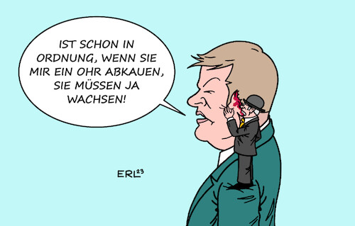 Cartoon: Habeck hat ein Ohr für Wirtsch. (medium) by Erl tagged politik,bundesregierung,wirtschaftsminister,robert,habeck,grüne,wirtschaft,industrie,zuhören,probleme,lösungen,bitten,forderungen,ohr,abkauen,karikatur,erl,politik,bundesregierung,wirtschaftsminister,robert,habeck,grüne,wirtschaft,industrie,zuhören,probleme,lösungen,bitten,forderungen,ohr,abkauen,karikatur,erl