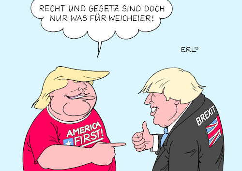 Cartoon: Harte Männer (medium) by Erl tagged politik,usa,präsident,donald,trump,amtsenthebungsverfahren,großbritannien,premierminister,boris,johnson,brexit,zwangsurlaub,parlament,rechtsbeugung,urteil,gericht,missachtung,recht,gesetz,rechtspopulismus,karikatur,erl,politik,usa,präsident,donald,trump,amtsenthebungsverfahren,großbritannien,premierminister,boris,johnson,brexit,zwangsurlaub,parlament,rechtsbeugung,urteil,gericht,missachtung,recht,gesetz,rechtspopulismus,karikatur,erl