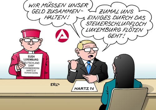 Cartoon: Hartz IV (medium) by Erl tagged hartz,iv,deutschland,zuwanderer,arbeit,arbeitsagentur,arbeitsmarkt,suche,urteil,eugh,europäischer,gerichtshof,luxemburg,verweigern,konzern,steuer,steuerschlupfloch,steueroase,hartz,iv,deutschland,zuwanderer,arbeit,arbeitsagentur,arbeitsmarkt,suche,urteil,eugh,europäischer,gerichtshof,luxemburg,verweigern,konzern,steuer,steuerschlupfloch,steueroase