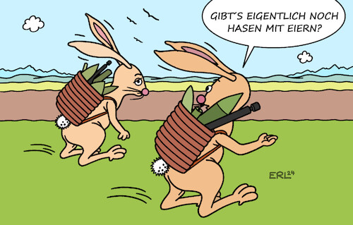 Cartoon: Hasen ohne Eier (medium) by Erl tagged politik,ostern,2024,osterhase,osterhasen,waffen,waffenlieferungen,krieg,angriff,überfall,wladimir,putin,russland,ukraine,hilfe,westen,usa,eu,deutschland,aufrüstung,kriegstüchtig,verteidigungsfähig,verteidigung,eier,ostereier,hasen,karikatur,erl,politik,ostern,2024,osterhase,osterhasen,waffen,waffenlieferungen,krieg,angriff,überfall,wladimir,putin,russland,ukraine,hilfe,westen,usa,eu,deutschland,aufrüstung,kriegstüchtig,verteidigungsfähig,verteidigung,eier,ostereier,hasen,karikatur,erl