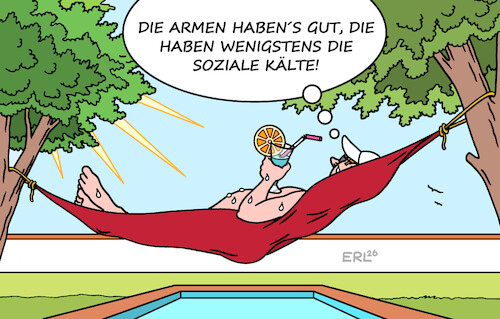 Cartoon: Hitze (medium) by Erl tagged politik,klima,wetter,hitze,soziale,kälte,armut,reichtum,karikatur,erl,politik,klima,wetter,hitze,soziale,kälte,armut,reichtum,karikatur,erl