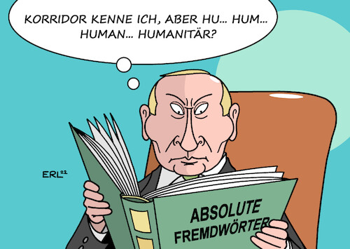 Cartoon: humanitärer Korridor (medium) by Erl tagged politik,krieg,angriff,angriffskrieg,überfall,wladimir,putin,russland,ukraine,bomben,städte,zivilisten,einwohner,humanitärer,korridor,fluchtweg,humanität,fremdwort,lexikon,karikatur,erl,politik,krieg,angriff,angriffskrieg,überfall,wladimir,putin,russland,ukraine,bomben,städte,zivilisten,einwohner,humanitärer,korridor,fluchtweg,humanität,fremdwort,lexikon,karikatur,erl