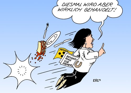 Cartoon: Ilse Aigner (medium) by Erl tagged hufeisen,handeln,tat,wort,aktionsplan,plan,aktion,aigner,ilse,verbraucherschutzministerin,verbraucherschutz,verbraucher,angebot,fertiggericht,lasagne,betrug,skandal,pferdefleisch,lebensmittel,lebensmittel,pferdefleisch,skandal,betrug,lasagne,fertiggericht,angebot,verbraucher,verbraucherschutz,verbraucherschutzministerin,ilse,aigner,aktion,plan,aktionsplan,wort,tat,handeln,hufeisen