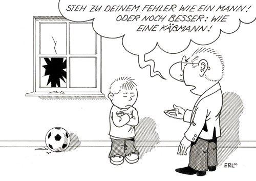 Cartoon: Immer noch Vorbild (medium) by Erl tagged margot,käßmann,fehler,konsequenzen,ehrlichkeit,vorbild,fußball