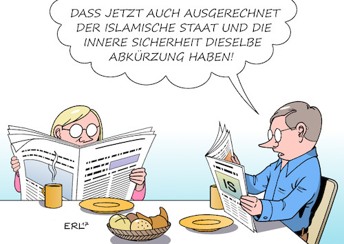 Cartoon: Innere Sicherheit (medium) by Erl tagged innere,sicherheit,terror,islamismus,is,abkürzung,terroranschlag,anschlag,konsequenzen,diskussion,streit,politik,regierung,cdu,csu,spd,terrorabwehr,gesetze,verschärfung,karikatur,erl,innere,sicherheit,terror,islamismus,is,abkürzung,terroranschlag,anschlag,konsequenzen,diskussion,streit,politik,regierung,cdu,csu,spd,terrorabwehr,gesetze,verschärfung,karikatur,erl