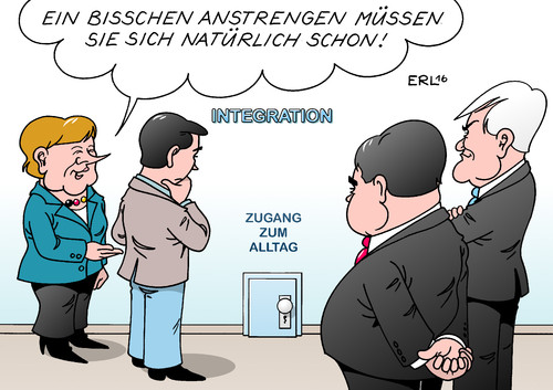 Cartoon: Integration (medium) by Erl tagged erl,karikatur,klein,tor,tür,arbeitsmarkt,alltag,zugang,fordern,fördern,flüchtlinge,gesetz,integration,seehofer,gabriel,merkel,spd,csu,cdu,koalition,regierung,regierung,koalition,cdu,csu,spd,merkel,gabriel,seehofer,integration,gesetz,flüchtlinge,fördern,fordern,zugang,alltag,arbeitsmarkt,tür,tor,klein,karikatur,erl