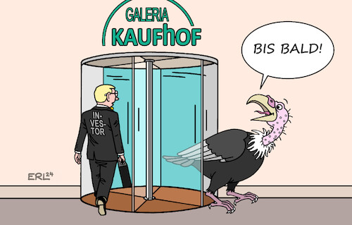 Cartoon: Kaufhof (medium) by Erl tagged politik,wirtschaft,handel,warenhaus,galeria,karstadt,kaufhof,pleite,insolvenz,rettung,investor,wiederholung,drehtür,pleitegeier,innenstädte,einkaufen,karikatur,erl,politik,wirtschaft,handel,warenhaus,galeria,karstadt,kaufhof,pleite,insolvenz,rettung,investor,wiederholung,drehtür,pleitegeier,innenstädte,einkaufen,karikatur,erl