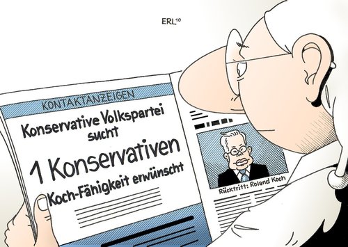 Cartoon: Konservative (medium) by Erl tagged konservativ,volkspartei,cdu,koch,roland,rücktritt,rückzug,lücke,roland koch,cdu,hessen,ministerpräsident,rücktritt,rückzug,abschied,konservativ,volkspartei,lücke,roland,koch