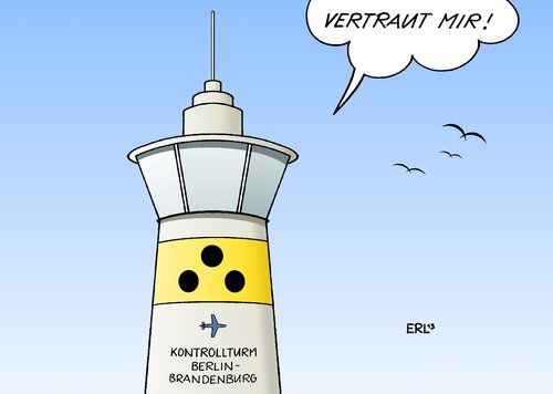 Cartoon: Kontrollturm (medium) by Erl tagged aufsichtsrat,landtag,senat,mistrauensantrag,platzeck,wowereit,politik,brandschutz,pfusch,baumängel,fehler,pannen,brandenburg,berlin,ber,flughafen,kontrollturm,tower,flughafen,ber,berlin,brandenburg,pannen,fehler,baumängel,pfusch,brandschutz,politik,wowereit,platzeck,mistrauensantrag,senat,landtag