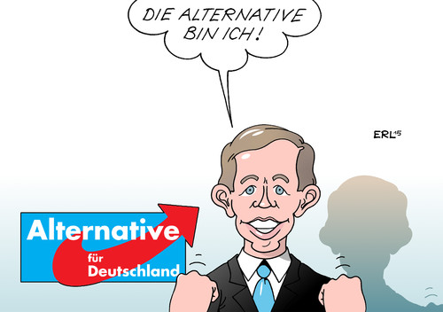 Cartoon: Lucke (medium) by Erl tagged alternative,für,deutschland,afd,partei,rechtspopulismus,führungsstreit,bernd,lucke,alleinherrscher,karikatur,erl,alternative,für,deutschland,afd,partei,rechtspopulismus,führungsstreit,bernd,lucke,alleinherrscher