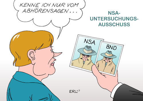 Cartoon: Merkel NSA (medium) by Erl tagged bundeskanzlerin,angela,merkel,aussage,nsa,untersuchungsausschuss,abhörskandal,abhöraffäre,abhören,ausspionieren,email,internet,smartphone,geheimdienst,usa,deutschland,bnd,ahnungslosigkeit,wissen,karikatur,erl,bundeskanzlerin,angela,merkel,aussage,nsa,untersuchungsausschuss,abhörskandal,abhöraffäre,abhören,ausspionieren,email,internet,smartphone,geheimdienst,usa,deutschland,bnd,ahnungslosigkeit,wissen,karikatur,erl