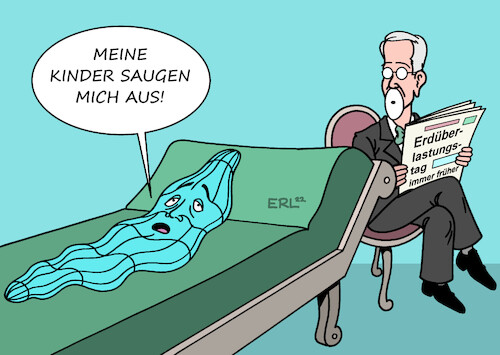 Cartoon: Mutter Erde (medium) by Erl tagged politik,ökologie,umweltschutz,erdüberlastungstag,tag,jahr,ressourcen,verbraucht,nachwachsen,regeneration,mutter,erde,kinder,aussaugen,burnout,psychotherapie,karikatur,erl,politik,ökologie,umweltschutz,erdüberlastungstag,tag,jahr,ressourcen,verbraucht,nachwachsen,regeneration,mutter,erde,kinder,aussaugen,burnout,psychotherapie,karikatur,erl