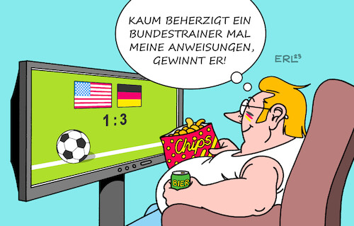 Cartoon: Nagelsmann-Debüt (medium) by Erl tagged politik,sport,fußball,nationalmannschaft,entlassung,hansi,flick,bundestrainer,debüt,julian,nagelsmann,sieg,deutschland,usa,zuschauer,fan,cheftrainer,anweisungen,besserwisser,fernsehsessel,fernsehen,bier,chips,karikatur,erl,politik,sport,fußball,nationalmannschaft,entlassung,hansi,flick,bundestrainer,debüt,julian,nagelsmann,sieg,deutschland,usa,zuschauer,fan,cheftrainer,anweisungen,besserwisser,fernsehsessel,fernsehen,bier,chips,karikatur,erl