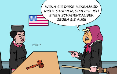 Cartoon: Neue Anklage (medium) by Erl tagged politik,usa,prozess,richterin,anklage,donald,trump,wahlbetrug,hexenjagd,zauberei,karikatur,erl,politik,usa,prozess,richterin,anklage,donald,trump,wahlbetrug,hexenjagd,zauberei,karikatur,erl