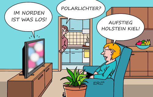 Cartoon: Nordlichter (medium) by Erl tagged politik,natur,physik,weltall,sonnensturm,polarlichter,deutschland,norden,sport,fußball,schleswig,holstein,kiel,aufstieg,bundesliga,feiern,farben,blau,weiß,rot,nordlichter,karikatur,erl,politik,natur,physik,weltall,sonnensturm,polarlichter,deutschland,norden,sport,fußball,schleswig,holstein,kiel,aufstieg,bundesliga,feiern,farben,blau,weiß,rot,nordlichter,karikatur,erl