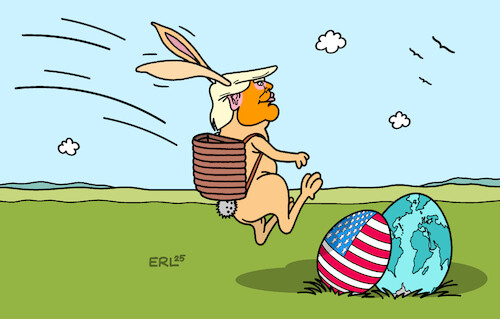 Cartoon: Osterhase (medium) by Erl tagged politik,usa,donald,trump,zerstörung,welt,erde,eier,ostereier,ostern,osterhase,karikatur,erl,politik,usa,donald,trump,zerstörung,welt,erde,eier,ostereier,ostern,osterhase,karikatur,erl