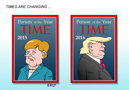 Cartoon: Person des Jahres (medium) by Erl tagged time,magazin,usa,new,york,zeitschrift,person,des,jahres,2015,angela,merkel,flüchtlingspolitik,2016,donald,trump,wahlsieg,präsident,populismus,zeit,zeiten,ändern,veränderung,postfaktisches,zeitalter,karikatur,erl,time,magazin,usa,new,york,zeitschrift,person,des,jahres,2015,angela,merkel,flüchtlingspolitik,2016,donald,trump,wahlsieg,präsident,populismus,zeit,zeiten,ändern,veränderung,postfaktisches,zeitalter,karikatur,erl
