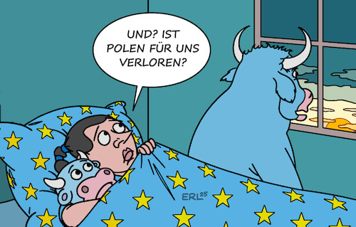 Cartoon: Polen (medium) by Erl tagged politik,präsidentenwahl,polen,richtung,pro,contra,eu,europa,stier,karikatur,erl,politik,präsidentenwahl,polen,richtung,pro,contra,eu,europa,stier,karikatur,erl
