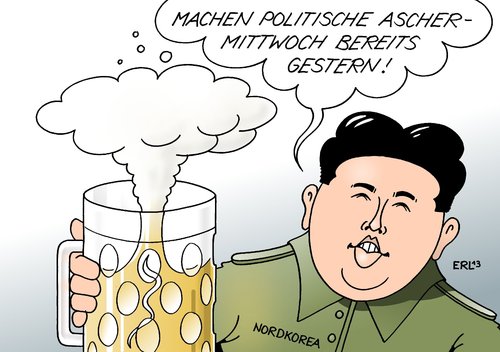 Cartoon: Politischer Aschermittwoch (medium) by Erl tagged nordkorea,atombombe,atomtest,atomwaffen,kim,jong,un,politis,cher,aschermittwoch,bier,stärke,gegner,eindruck,nordkorea,atombombe,atomtest,atomwaffen,kim,jong,un,politis,cher,aschermittwoch,bier,stärke,gegner,eindruck