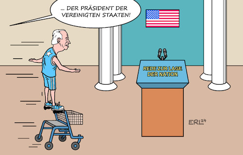 Cartoon: Rede zur Fitness des Präsidenten (medium) by Erl tagged politik,usa,wahl,präsidentschaft,präsidentschaftswahl,kandidaten,donald,trump,präsident,joe,biden,mann,alt,rede,zur,lage,der,nation,beweis,fitness,geistig,körperlich,rollator,karikatur,erl,politik,usa,wahl,präsidentschaft,präsidentschaftswahl,kandidaten,donald,trump,präsident,joe,biden,mann,alt,rede,zur,lage,der,nation,beweis,fitness,geistig,körperlich,rollator,karikatur,erl