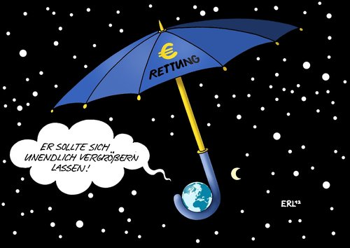 Cartoon: Rettungsschirm (medium) by Erl tagged eu,euro,währung,gemeinschaftswährung,finanzen,wirtschaft,krise,rettungsschirm,ohne,limit,banken,bank,rettung,schulden,gläubiger,staatsanleihen,pleite,staatsbankrott,bankrott,staatspleite,weltall,erde