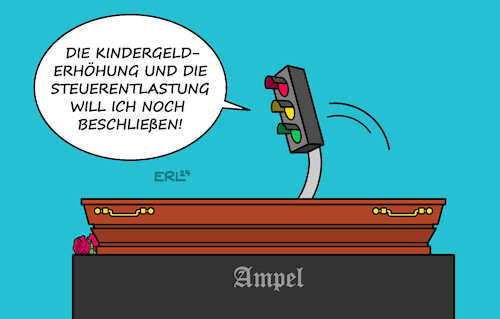 Cartoon: Scheintot (medium) by Erl tagged politik,ampel,aus,überraschung,einigung,kindergeld,steuerentlastung,spd,fdp,grüne,scheintot,karikatur,erl,politik,ampel,aus,überraschung,einigung,kindergeld,steuerentlastung,spd,fdp,grüne,scheintot,karikatur,erl