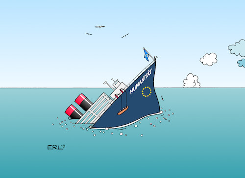 Cartoon: Seenotrettung (medium) by Erl tagged politik,flucht,flüchtlinge,geflüchtete,mittelmeer,gefahr,ertrinken,rettungsschiff,schiff,sea,watch,kapitänin,carola,rackete,rettung,hafen,lampedusa,verbot,anlegen,italien,innenminister,matteo,salvini,leben,retten,verbrechen,rechtspopulismus,rechtsextremismus,rassismus,eu,werte,christlich,humanität,untergang,karikatur,erl,politik,flucht,flüchtlinge,geflüchtete,mittelmeer,gefahr,ertrinken,rettungsschiff,schiff,sea,watch,kapitänin,carola,rackete,rettung,hafen,lampedusa,verbot,anlegen,italien,innenminister,matteo,salvini,leben,retten,verbrechen,rechtspopulismus,rechtsextremismus,rassismus,eu,werte,christlich,humanität,untergang,karikatur,erl