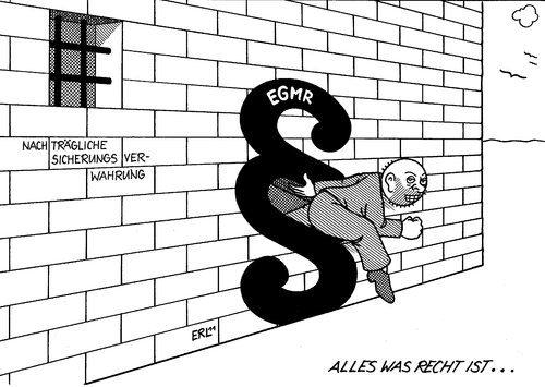 Cartoon: Sicherungsverwahrung (medium) by Erl tagged freilassung,schlupfloch,verstoß,menschenrechte,gerichtshof,europa,nachträglich,sicherungsverwahrung,verbrecher,verbrechen,kriminalität,kriminalität,verbrecher,sicherungsverwahrung,europa,gerichtshof,menschenrechte,justiz