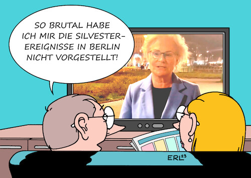 Cartoon: Silvester Berlin (medium) by Erl tagged politik,jahreswechsel,rückblick,ausblick,verteidigungsministerin,christine,lambrecht,video,social,media,kritik,ton,mangel,feingefühl,krieg,russland,ukraine,silvester,berlin,rettungskräfte,polizei,feuerwehr,angriffe,böller,feuerwerk,menschenmenge,karikatur,erl,politik,jahreswechsel,rückblick,ausblick,verteidigungsministerin,christine,lambrecht,video,social,media,kritik,ton,mangel,feingefühl,krieg,russland,ukraine,silvester,berlin,rettungskräfte,polizei,feuerwehr,angriffe,böller,feuerwerk,menschenmenge,karikatur,erl