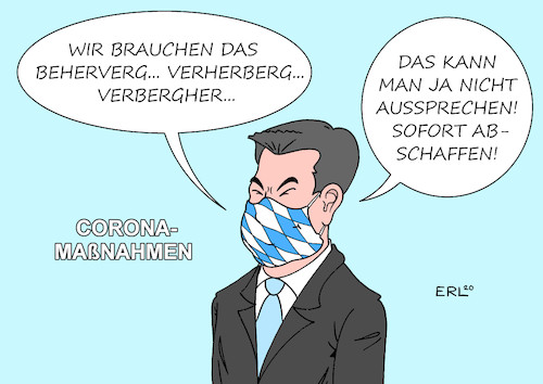 Cartoon: Söder (medium) by Erl tagged politik,corona,virus,pandemie,zweite,welle,ministerpräsidentinnen,ministerpräsidenten,streit,beherbergungsverbot,verfechter,bayern,markus,söder,kritik,virologinnen,virologen,urteil,gericht,abschaffung,karikatur,erl,politik,corona,virus,pandemie,zweite,welle,ministerpräsidentinnen,ministerpräsidenten,streit,beherbergungsverbot,verfechter,bayern,markus,söder,kritik,virologinnen,virologen,urteil,gericht,abschaffung,karikatur,erl