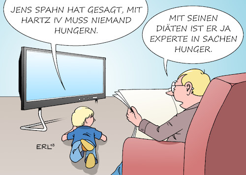 Cartoon: Spahn Hartz IV (medium) by Erl tagged politik,jens,spahn,cdu,interview,tafel,hartz,iv,armut,hunger,sozialpolitik,bundestagsabgeordneter,diät,diäten,geld,gehalt,reichtum,experte,karikatur,erl,politik,jens,spahn,cdu,interview,tafel,hartz,iv,armut,hunger,sozialpolitik,bundestagsabgeordneter,diät,diäten,geld,gehalt,reichtum,experte,karikatur,erl