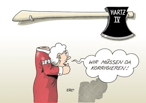 Cartoon: SPD Hartz IV (medium) by Erl tagged spd,hartz,iv,agenda,2010,niedergang,wähler,schwund,korrektur,korrigieren,spd,hartz iv,hartz,arbeit,job,beruf,agenda 2010,niedergang,wähler,wahl,wahlen,schwund,korrektur,korrigieren,iv,agenda,2010