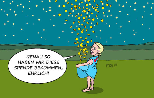 Cartoon: Sterntaler (medium) by Erl tagged politik,afd,spende,strohmann,verschleierung,weidel,sterntaler,märchen,grimm,karikatur,erl,politik,afd,spende,strohmann,verschleierung,weidel,sterntaler,märchen,grimm,karikatur,erl