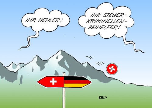 Cartoon: Steuer-CD (medium) by Erl tagged hehler,ankauf,daten,cd,schwarzgeld,steuerkriminalität,steuersünder,steuerflucht,deutschland,schweiz,streit,steuer,beihilfe,schweiz,deutschland,steuersünder,steuerkriminalität,schwarzgeld,steuer,cd,hehler,beihilfe