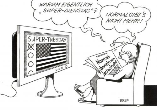 Cartoon: Super-Dienstag (medium) by Erl tagged supertuesday,usa,primary,elections,gas,,supertuesday,usa,elections,flagge,benzin,ölpreise,super,gas,primary,präsidentschaftskandidat,superdienstag,delegierte