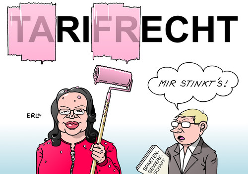 Cartoon: Tarifrecht 2 (medium) by Erl tagged tarifrecht,gesetz,arbeitsministerin,nahles,gewerkschaft,spartengewerkschaft,frech,frechheit,wand,farbe,streichen,echt,riechen,stinken,karikatur,erl,tarifrecht,gesetz,arbeitsministerin,nahles,gewerkschaft,spartengewerkschaft,frech,frechheit,wand,farbe,streichen,echt,riechen,stinken