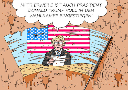 Cartoon: Trump (medium) by Erl tagged politik,usa,wahl,präsidentschaft,herausforderer,joe,biden,nominierung,vize,kamala,harris,präsident,donald,trump,gerüchte,tricks,briefwahl,schlammschlacht,start,wahlkampf,schmutzig,karikatur,erl,politik,usa,wahl,präsidentschaft,herausforderer,joe,biden,nominierung,vize,kamala,harris,präsident,donald,trump,gerüchte,tricks,briefwahl,schlammschlacht,start,wahlkampf,schmutzig,karikatur,erl