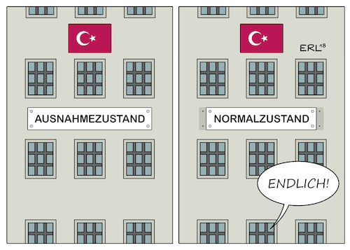 Cartoon: Türkei (medium) by Erl tagged politik,türkei,wahl,sieg,wahlsieg,recep,tayyip,erdogan,präsident,bestätigung,präsidialsystem,entmachtung,parlament,schwächung,opposition,verhaftungen,entlassungen,abschaffung,demokratie,gewaltenteilung,grundrechte,meinungsfreiheit,pressfreiheit,alleinherrschaft,autokratie,ausnahmezustand,normalzustand,karikatur,erl,politik,türkei,wahl,sieg,wahlsieg,recep,tayyip,erdogan,präsident,bestätigung,präsidialsystem,entmachtung,parlament,schwächung,opposition,verhaftungen,entlassungen,abschaffung,demokratie,gewaltenteilung,grundrechte,meinungsfreiheit,pressfreiheit,alleinherrschaft,autokratie,ausnahmezustand,normalzustand,karikatur,erl