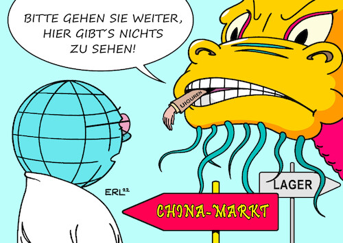 Cartoon: Uiguren (medium) by Erl tagged politik,china,diktatur,unterdrückung,demokratie,meinungsfreiheit,menschenrechte,minderheiten,uiguren,musliminnen,muslime,lager,umerziehung,folter,haft,welthandel,weltmarkt,weltwirtschaft,markt,erde,karikatur,erl,politik,china,diktatur,unterdrückung,demokratie,meinungsfreiheit,menschenrechte,minderheiten,uiguren,musliminnen,muslime,lager,umerziehung,folter,haft,welthandel,weltmarkt,weltwirtschaft,markt,erde,karikatur,erl