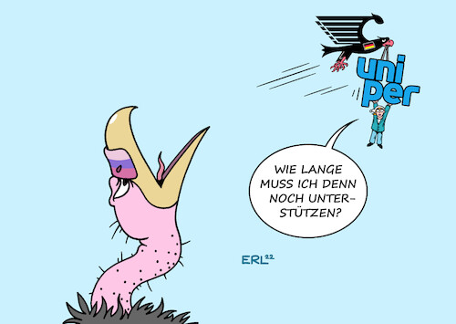 Cartoon: Uniper (medium) by Erl tagged politik,krieg,russland,ukraine,gas,knappheit,verteuerung,gefahr,insolvenz,pleitegeier,gasimporteure,uniper,verstaatlichung,wirtschaftsminister,robert,habeck,grüne,gasumlage,bürgerinnen,bürger,michel,unterstützung,karikatur,erl,politik,krieg,russland,ukraine,gas,knappheit,verteuerung,gefahr,insolvenz,pleitegeier,gasimporteure,uniper,verstaatlichung,wirtschaftsminister,robert,habeck,grüne,gasumlage,bürgerinnen,bürger,michel,unterstützung,karikatur,erl