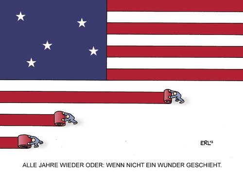 Cartoon: USA (medium) by Erl tagged usa,haushalt,streit,haushaltsstreit,demokraten,republikaner,tea,party,erpressung,krankenversicherung,gesundheitsreform,präsident,barack,obama,obamacare,fiscal,cliff,wirtschaft,weltwirtschaft,krise,welt,flagge,stars,and,stripes,abbau,pleite,zahlungsunfähigkeit,usa,haushalt,streit,haushaltsstreit,demokraten,republikaner,tea,party,erpressung,krankenversicherung,gesundheitsreform,präsident,barack,obama,obamacare,fiscal,cliff,wirtschaft,weltwirtschaft,krise,welt,flagge,stars,and,stripes,abbau,pleite,zahlungsunfähigkeit