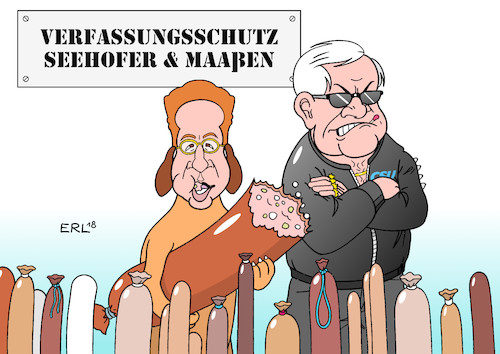 Cartoon: Verfassungshüter (medium) by Erl tagged politik,bundesamt,für,verfassungsschutz,hans,georg,maaßen,interview,bild,zeitung,ausschreitungen,chemnitz,rechtsextremismus,hetzjagden,relativierung,zweifel,aussage,bundeskanzlerin,angela,merkel,cdu,unterstützung,innenminister,horst,seehofer,csu,security,verfassung,grundgesetz,hund,wurst,aufpassen,afd,nähe,karikatur,erl,politik,bundesamt,für,verfassungsschutz,hans,georg,maaßen,interview,bild,zeitung,ausschreitungen,chemnitz,rechtsextremismus,hetzjagden,relativierung,zweifel,aussage,bundeskanzlerin,angela,merkel,cdu,unterstützung,innenminister,horst,seehofer,csu,security,verfassung,grundgesetz,hund,wurst,aufpassen,afd,nähe,karikatur,erl