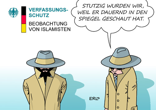 Cartoon: Verfassungsschutz (medium) by Erl tagged bundesamt,für,verfassungsschutz,beobachtung,extremismus,islamismus,mitarbeiter,islamist,enttarnung,verhaftung,schutz,verfassung,grundgesetz,staat,demokratie,spion,maulwurf,karikatur,erl,bundesamt,für,verfassungsschutz,beobachtung,extremismus,islamismus,mitarbeiter,islamist,enttarnung,verhaftung,schutz,verfassung,grundgesetz,staat,demokratie,spion,maulwurf,karikatur,erl