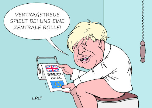 Cartoon: Vertragstreue (medium) by Erl tagged politik,brexit,deal,vertrag,eu,großbritannien,premierminister,boris,johnson,gesetz,vertragsbruch,mehrheit,konservative,parlament,glaubwürdigkeit,vertragstreue,toilette,klo,klopapier,rolle,karikatur,erl,politik,brexit,deal,vertrag,eu,großbritannien,premierminister,boris,johnson,gesetz,vertragsbruch,mehrheit,konservative,parlament,glaubwürdigkeit,vertragstreue,toilette,klo,klopapier,rolle,karikatur,erl