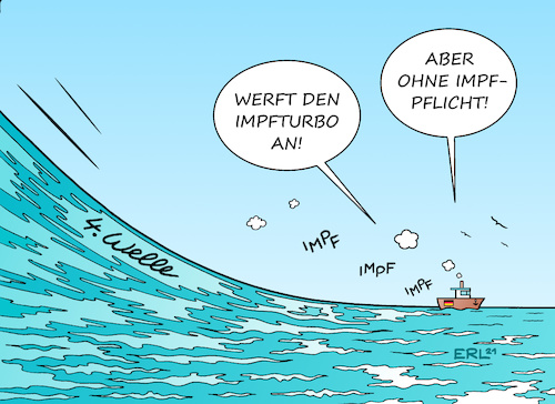 Cartoon: Vierte Welle III (medium) by Erl tagged politik,corona,virus,pandemie,covid19,lockdown,kontaktbeschränkung,öffnung,lockerung,mutation,delta,erwartung,vierte,welle,schiff,meer,wettlauf,impfung,impfen,impfquote,impfbereitschaft,nachlassen,anreize,nachteile,ungeimpfte,diskussion,impfpflicht,karikatur,erl,politik,corona,virus,pandemie,covid19,lockdown,kontaktbeschränkung,öffnung,lockerung,mutation,delta,erwartung,vierte,welle,schiff,meer,wettlauf,impfung,impfen,impfquote,impfbereitschaft,nachlassen,anreize,nachteile,ungeimpfte,diskussion,impfpflicht,karikatur,erl