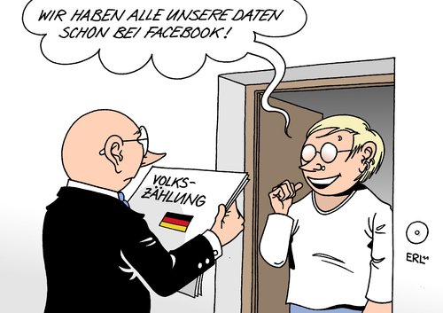 Cartoon: Volkszählung (medium) by Erl tagged volkszählung,deutschland,zensus,daten,datenschutz,sorglosigkeit,internet,facebook,communities,social,networks,google,volkszählung,deutschland,zensus,daten,datenschutz,sorglosigkeit,internet,facebook,social network,google,social,network