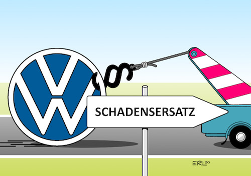 Cartoon: VW (medium) by Erl tagged politik,auto,vw,volkswagen,dieselskandal,betrug,software,manipulation,abgas,werte,test,kunden,autofahrer,klage,gericht,bundesgerichtshof,urteil,schadensersatz,abschleppwagen,karikatur,erl,politik,auto,vw,volkswagen,dieselskandal,betrug,software,manipulation,abgas,werte,test,kunden,autofahrer,klage,gericht,bundesgerichtshof,urteil,schadensersatz,abschleppwagen,karikatur,erl