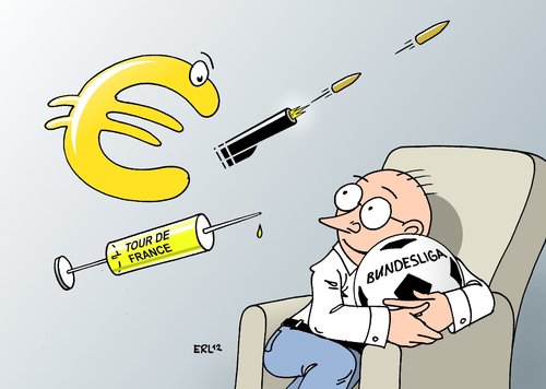 Cartoon: Was zum Festhalten (medium) by Erl tagged fußball,bundesliga,start,saison,herz,freude,geborgenheit,euro,krise,tour,de,france,doping,lance,armstrong,gewalt,syrien,mord,norwegen,fernsehen,polstersessel,gemütlichkeit,spritze,fußball,bundesliga,start,saison,herz,freude,geborgenheit,euro,krise,tour,de,france,doping,lance,armstrong,gewalt,syrien,mord,norwegen,fernsehen,polstersessel,gemütlichkeit,spritze